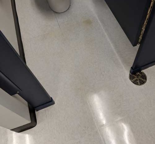 Bathroom tile floor cleaning after