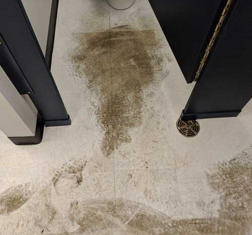 bathroom tile floor cleaning before